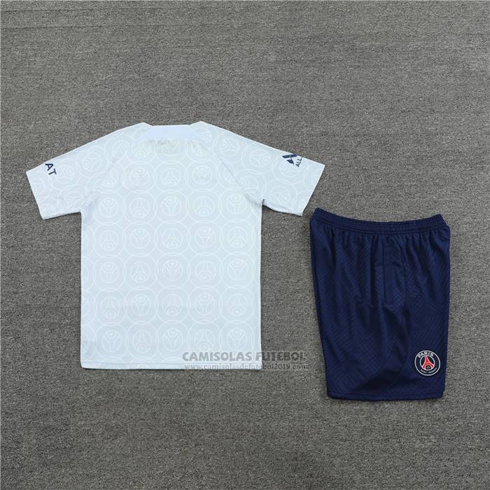 Fato de Treino Paris Saint-Germain Manga Curta 2022-2023 Cinza - Calcas Curta